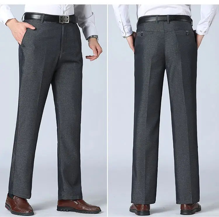 Spring Autumn New Business Office Streetwear Fashion Men's Solid Pocket Loose Casual Straight Full Trousers 29-40