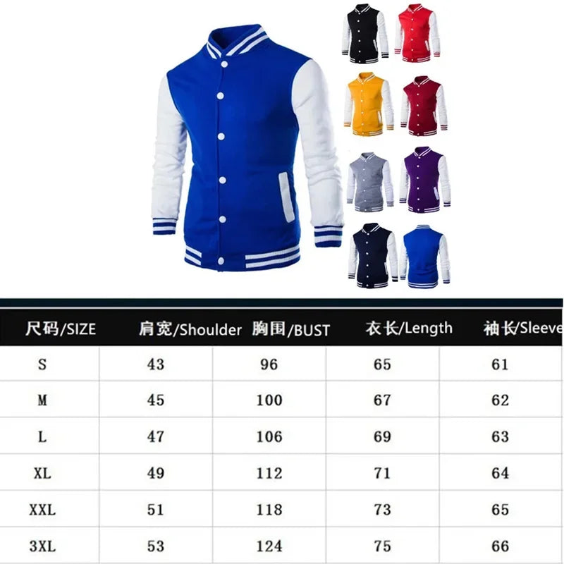 Slim Fit Baseball Men's Casual Sports Outwear 2023