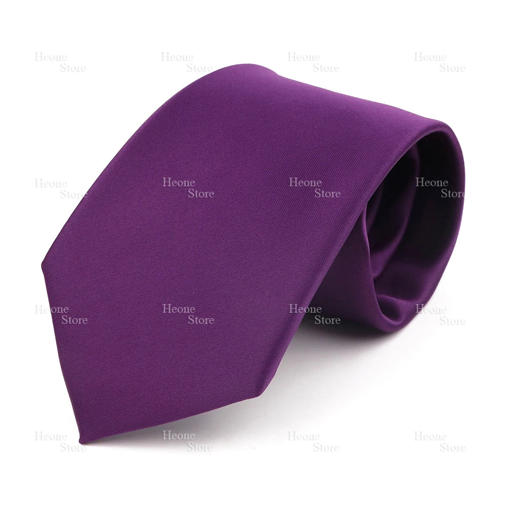 NoEnName_Null Solid Polyester Neck Tie for Men