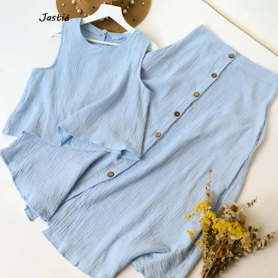 JASTIE Women's Casual A-Line Sleeveless Jersey Dress – Mid-Calf Length, Spring/Summer Style