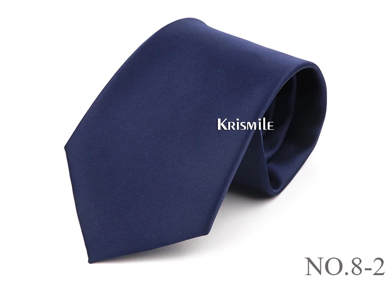 NoEnName_Null Solid Polyester Neck Tie for Men