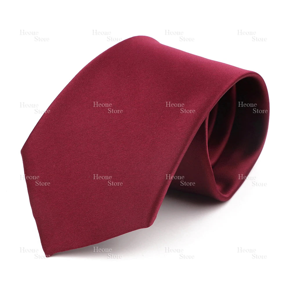 NoEnName_Null Solid Polyester Neck Tie for Men