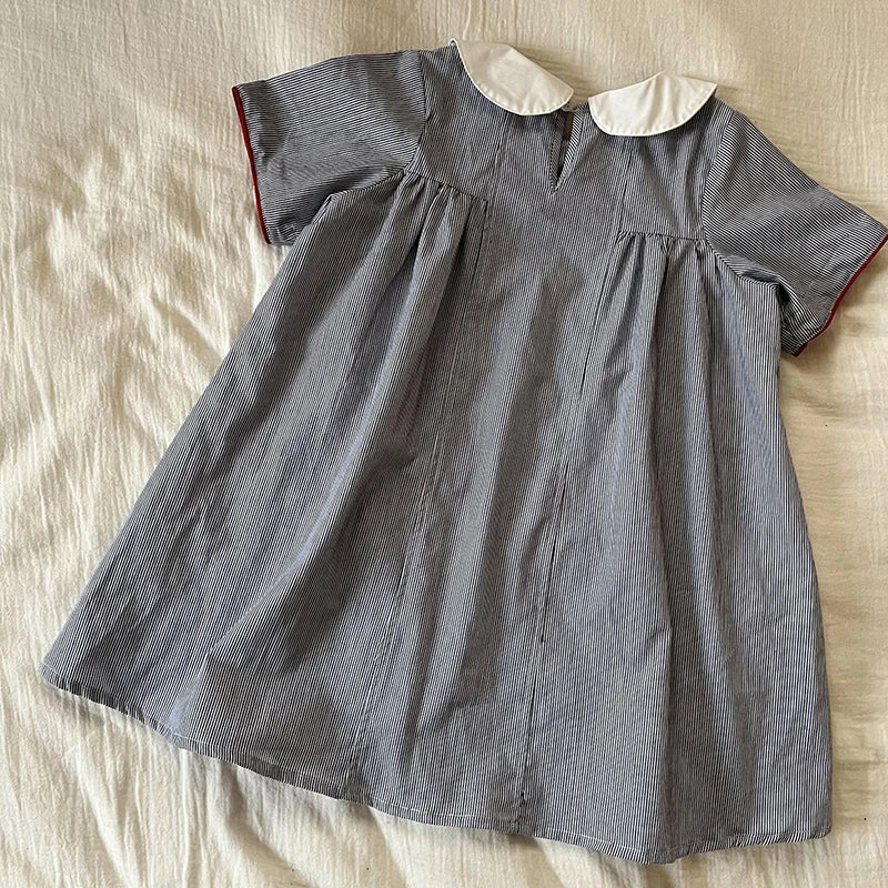 MILANCEL Unisex Summer Cotton Clothing Set for Kids (Ages 4–6) – Striped Short Sleeve Shirt and Shorts