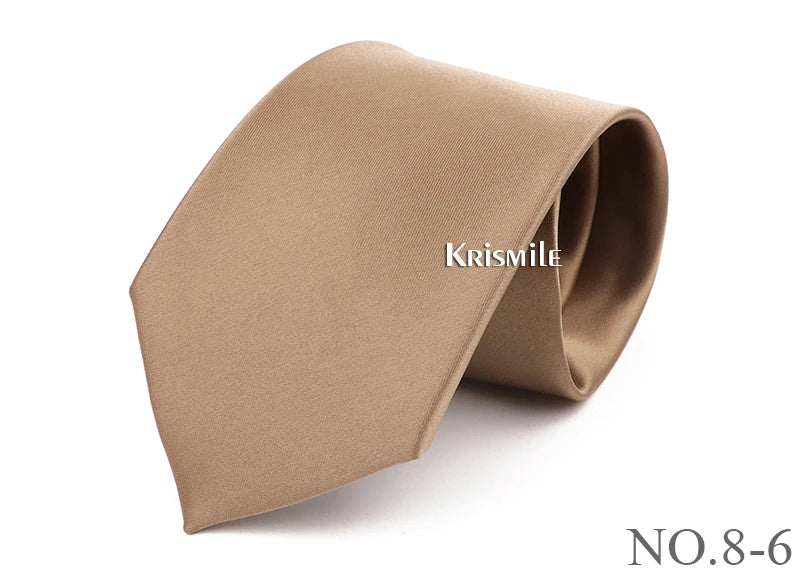 NoEnName_Null Solid Polyester Neck Tie for Men