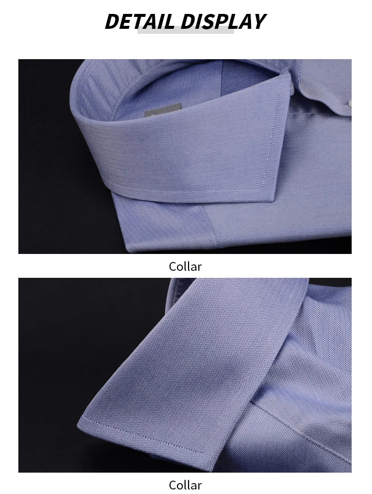 men's Windsor collar shirt Pure cotton classic retro fashion slim-fit commute shirt men