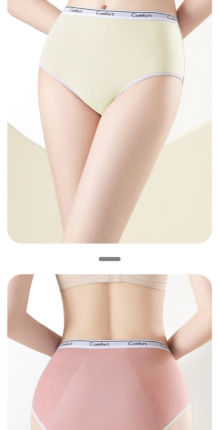 2pcs Girl Menstrual Panties Physiological Briefs Ladies Period Leak Proof Panty High Waist Cotton Underwear