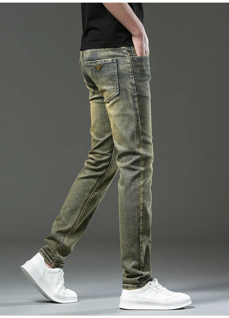 Denim jeans Pants Slim Fit Retro Stretch 2023 Winter Autumn Trousers Moto Biker Jeans High Quality