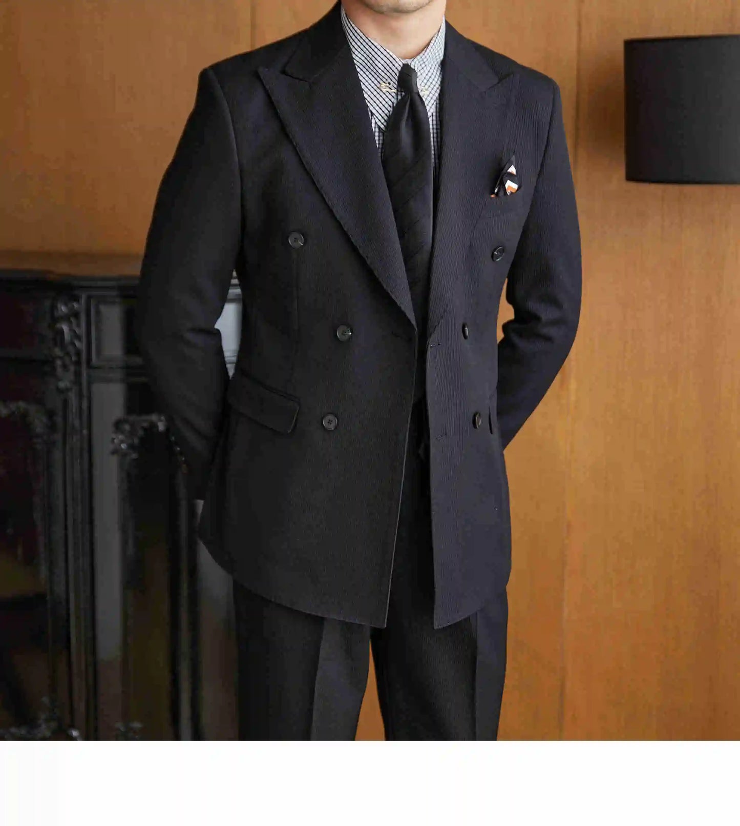 High Quality Double Breasted Suit 2 Pieces designed for Wedding, as well as for Business Formal Casual  Office.