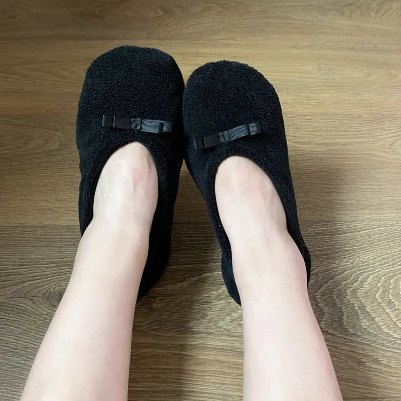 Women Winter Warm Contton slipper Non Indoor Floor Shoes Flat Casual Fluffy Lazy Female Home House Slipper Socks