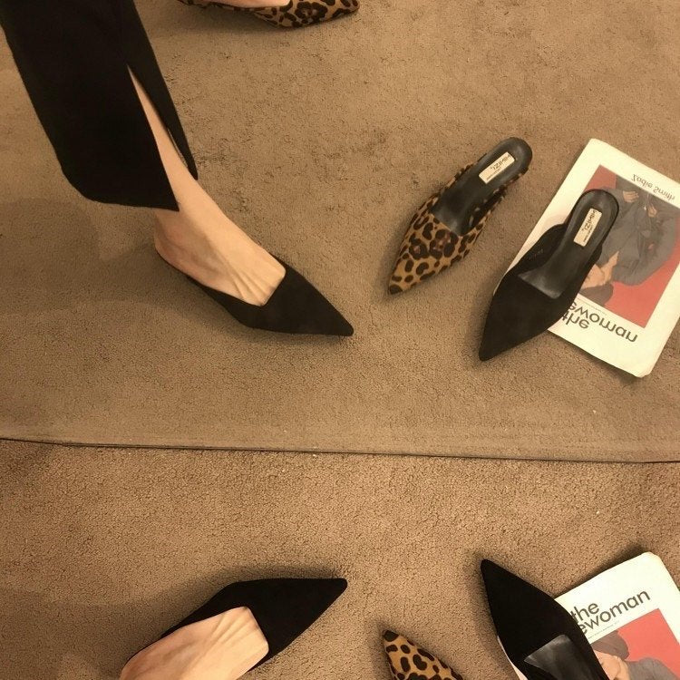 JLWM Women's Platform Mules Slippers – Low Heel Wedge Shoes for Winter