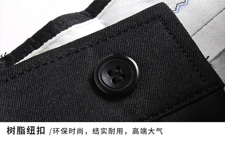 Spring Autumn New Business Office Streetwear Fashion Men's Solid Pocket Loose Casual Straight Full Trousers 29-40