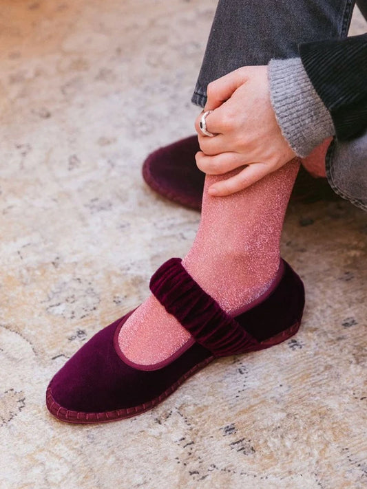 IEKROPOT Women's Pleated Mary Janes Flats with Elastic Band - Casual Canvas Shoes