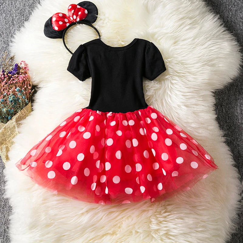 RBVH Baby Girl’s A-Line Polka Dot Dress with Bow – All-Season Fashion