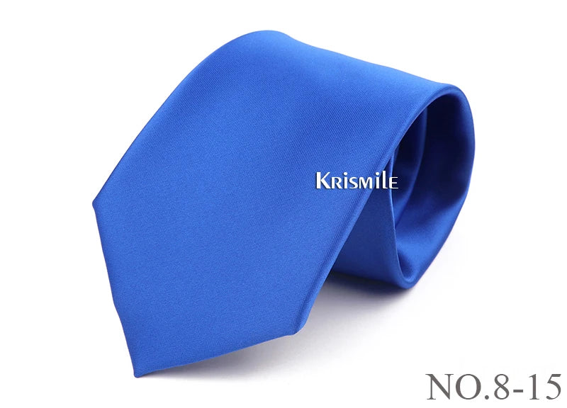 NoEnName_Null Solid Polyester Neck Tie for Men