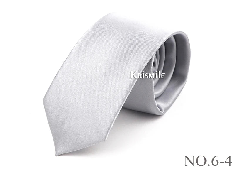 NoEnName_Null Solid Polyester Neck Tie for Men