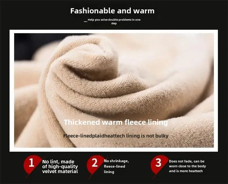 Men's Fleece-Lined Thickened Warm Soft Polo/Turtle Neck Sweater New Knitted Top Winter Jumper