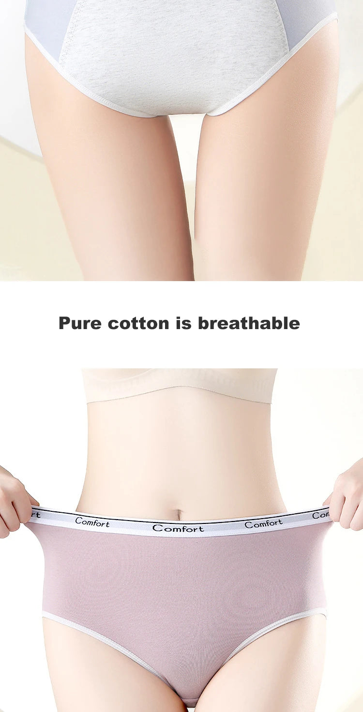 2pcs Girl Menstrual Panties Physiological Briefs Ladies Period Leak Proof Panty High Waist Cotton Underwear