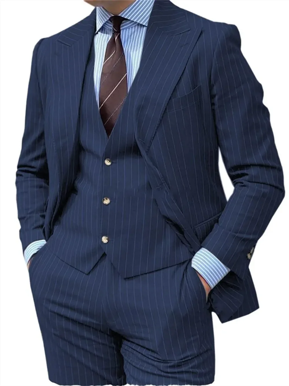 Smart Casual Men's Suit - Premium Cotton &amp; Wool Blend for Business Attire