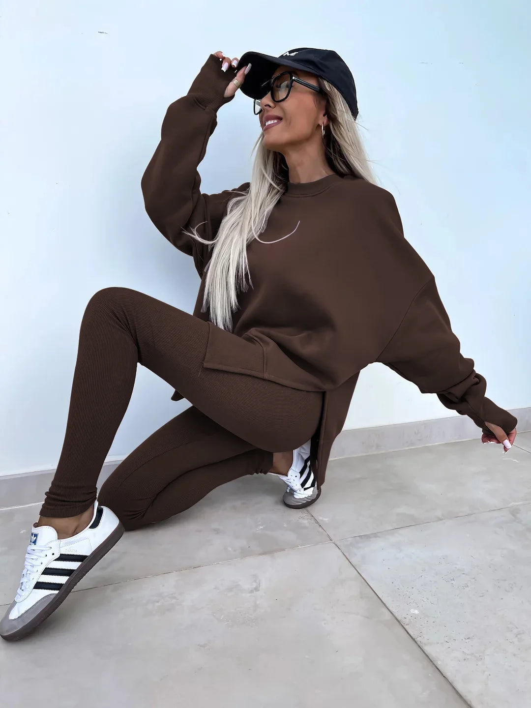 Women's  Spring Casual Tight Trousers Loose Hoodie Set New Elegant 2-Piece Sets for Women