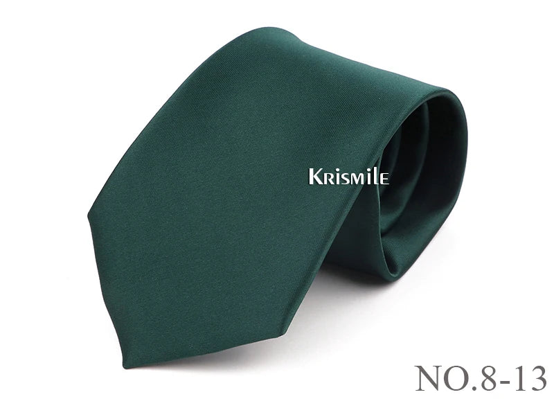 NoEnName_Null Solid Polyester Neck Tie for Men