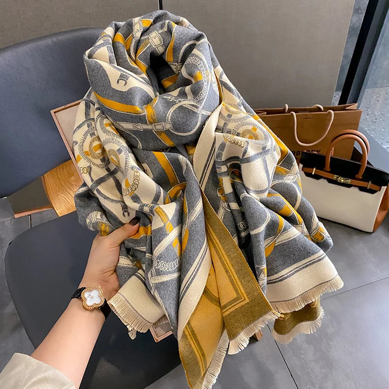 Luxury Cashmere Thick Warm Winter Ladies Scarf 2023 Design Pashmina Travel Blanket Shawl Wraps up winter scarf