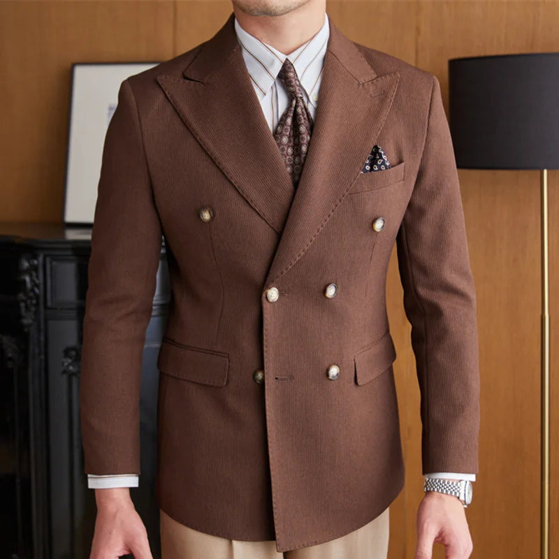 High Quality Double Breasted Suit 2 Pieces designed for Wedding, as well as for Business Formal Casual  Office.