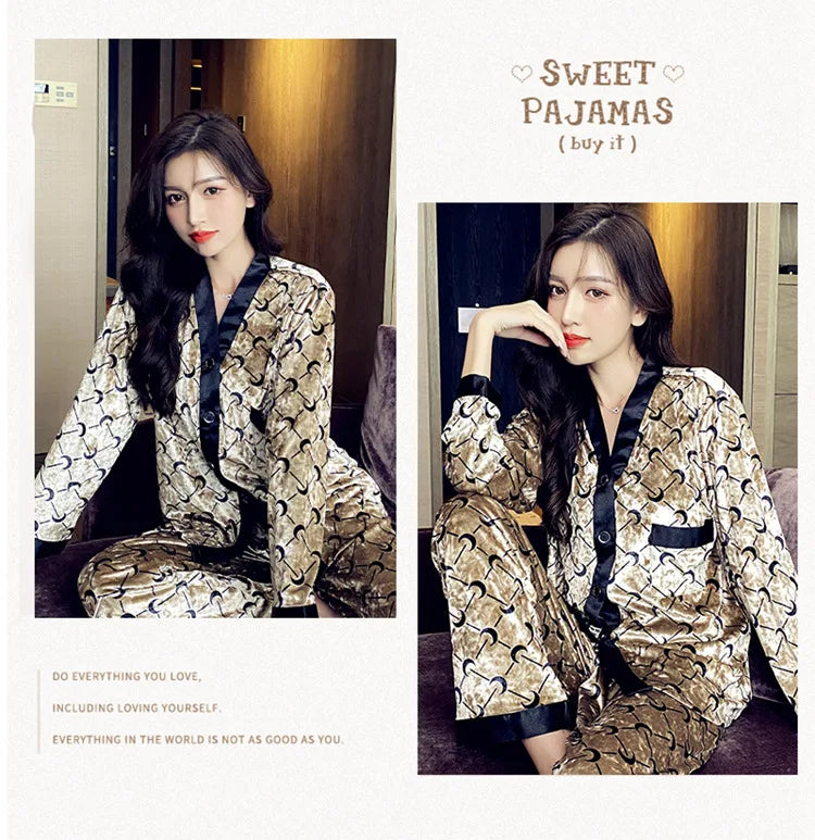 Women's Luxury Geometric Pajama Set