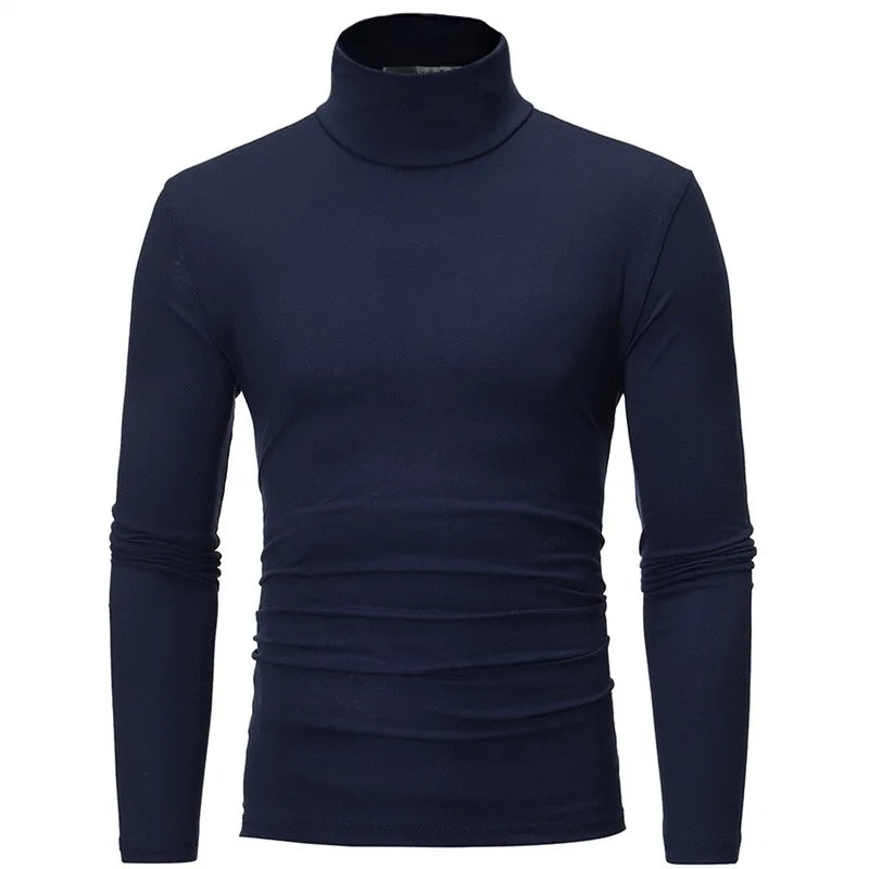 GAOKE Men's Turtleneck Smart Casual Tee – Autumn/Winter Sustainable Top