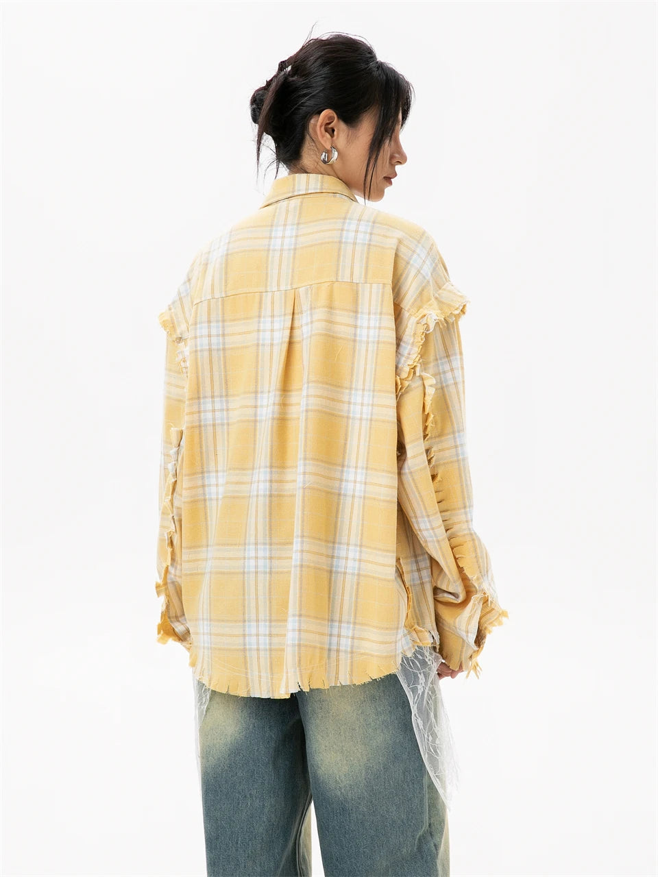 STIWAUP Women's Plaid Long Sleeve Blouse – Casual Turn-down Collar Top for Spring & Autumn