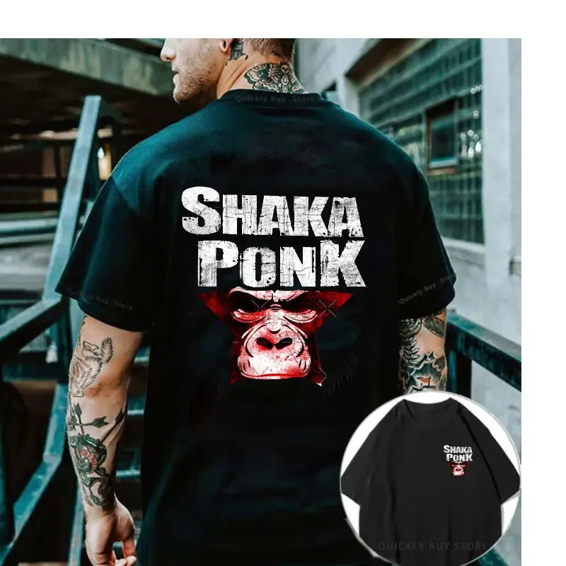 Shaka Ponk Christmas Cotton T-Shirt Men's Clothing Summer Top Slim Fit for Men Graphic T Shirts