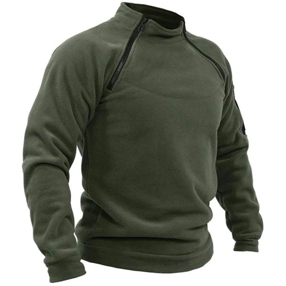 Outdoor Men's TacticalFleece Jacket Warm Zippers Pullover Men Windproof Coat