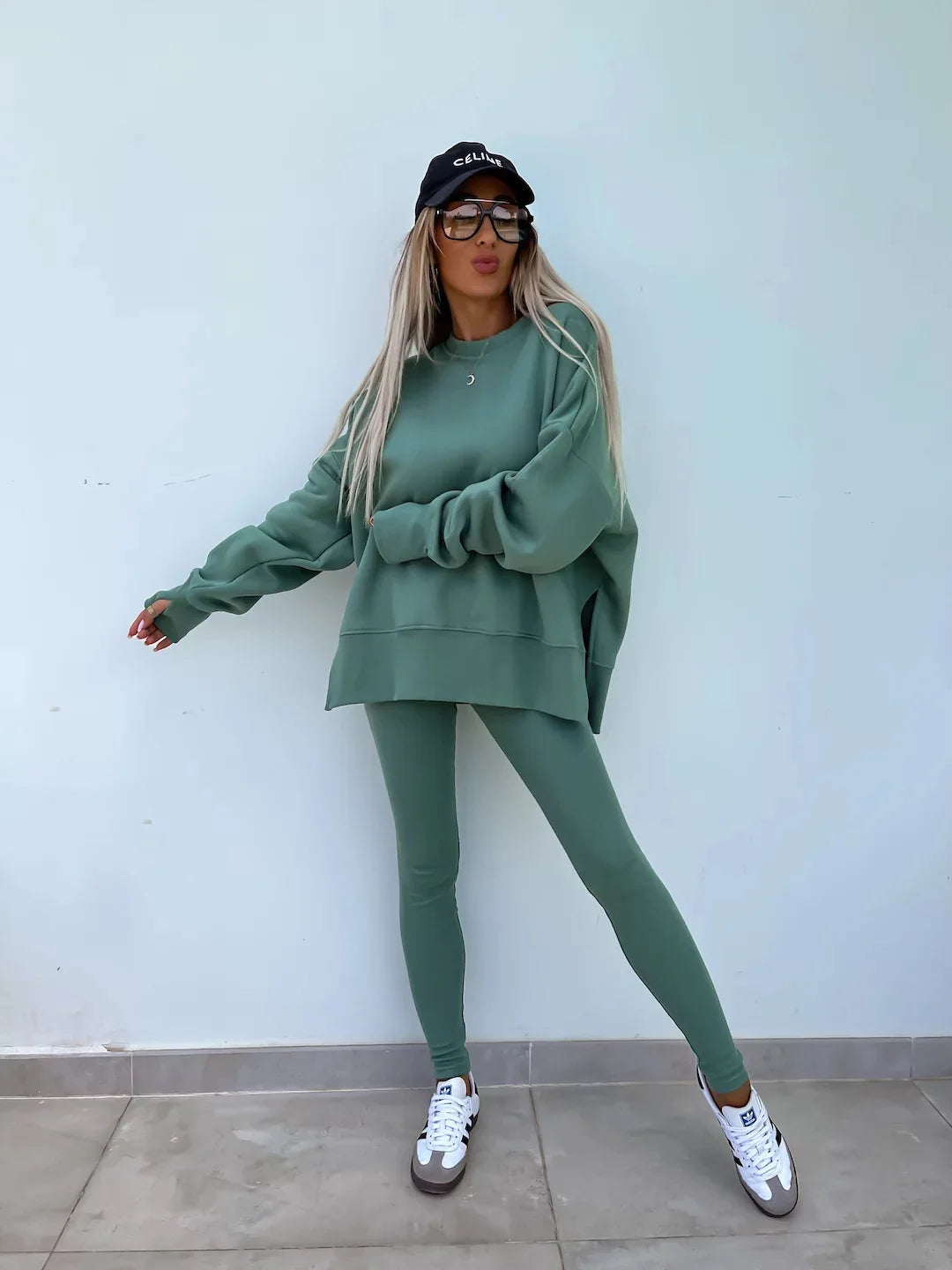 Women's  Spring Casual Tight Trousers Loose Hoodie Set New Elegant 2-Piece Sets for Women