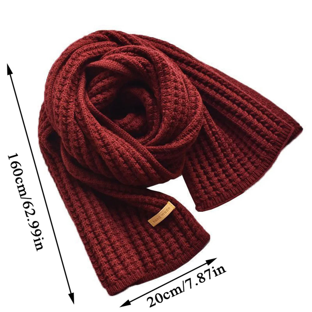 Women winter Thicken warmer soft Cashmere Scarves Pashmina Shawls Wraps Female Pure Color Knitted Long Scarf.