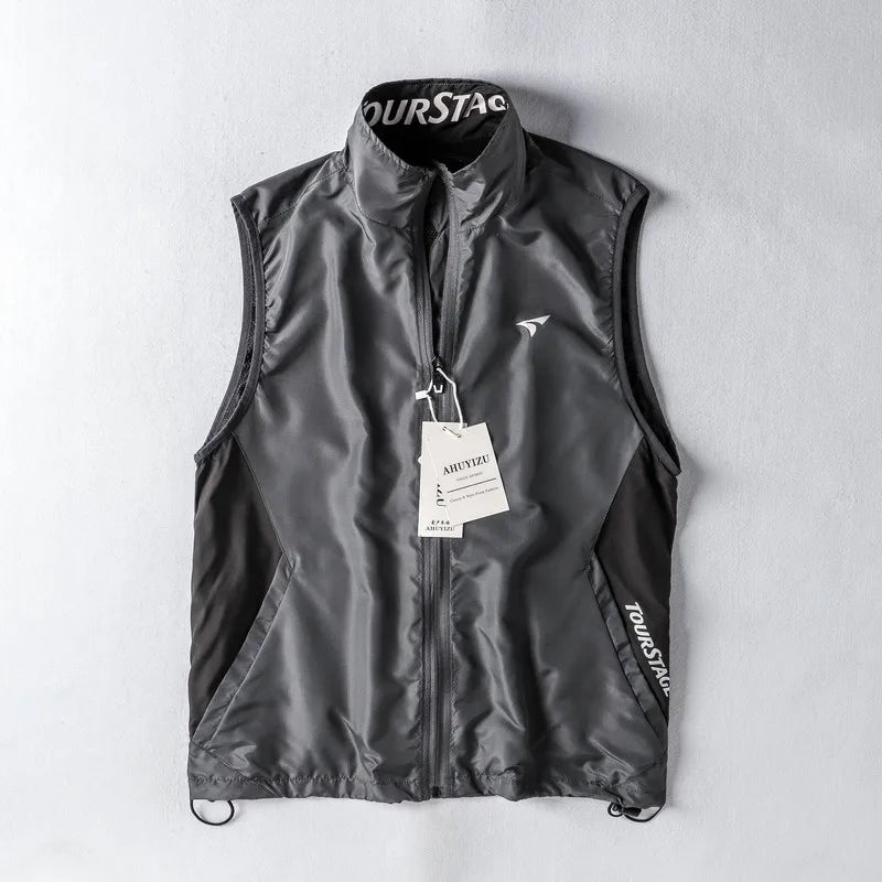 Men's Summer Thin Sport Qui Dry Vest Outdoor Casual Breathable Sun Protection f Sve Open Cardigan Tank Top