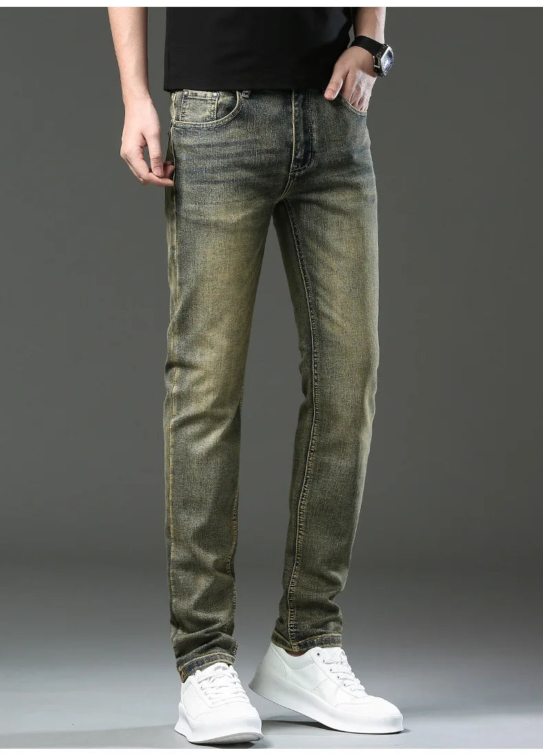 Denim jeans Pants Slim Fit Retro Stretch 2023 Winter Autumn Trousers Moto Biker Jeans High Quality
