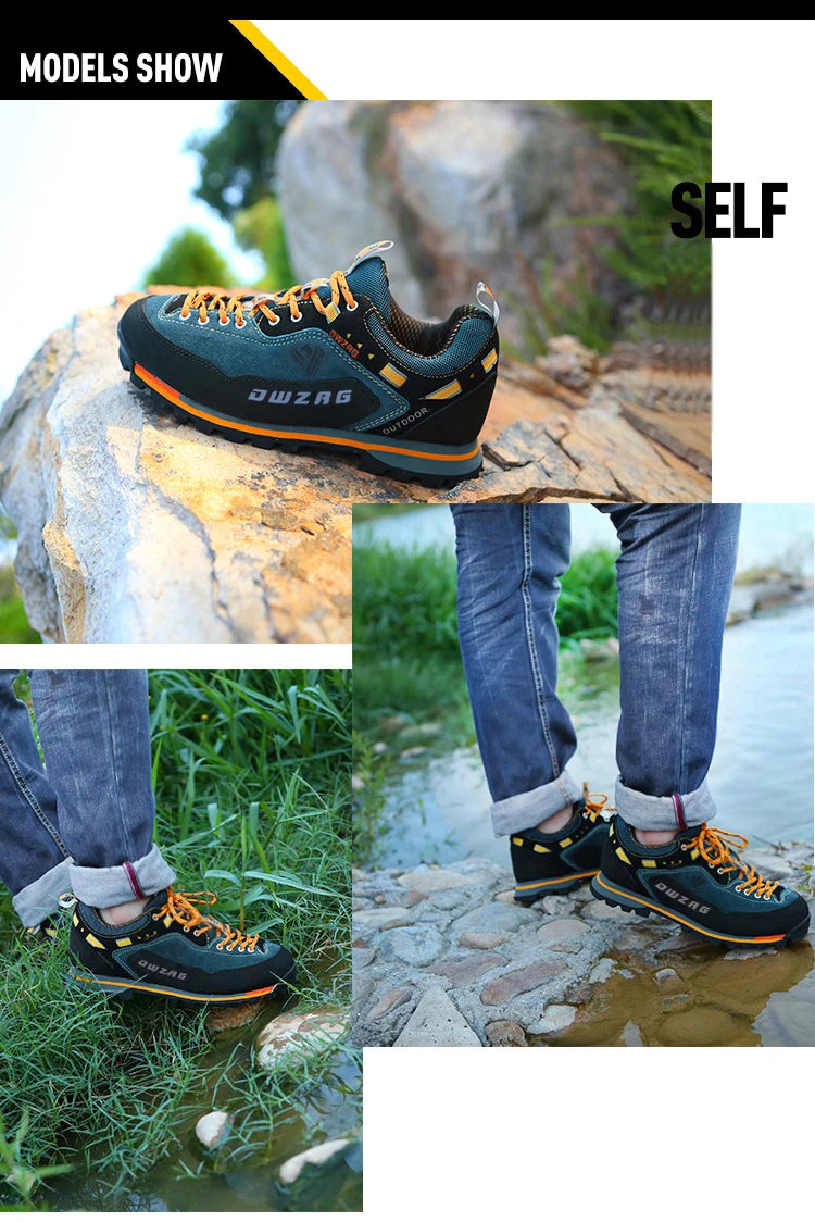 Men Sneakers Waterproof Mountain Hiking Outdoor Sport Shoes.