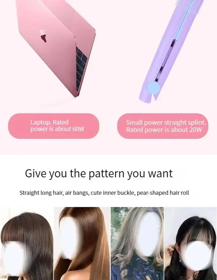 Curly Hair Styling and Straightening Comb Even Heat Distribution No Damage To Hair Styling Clips ands  Mini Hair Straightening Irons