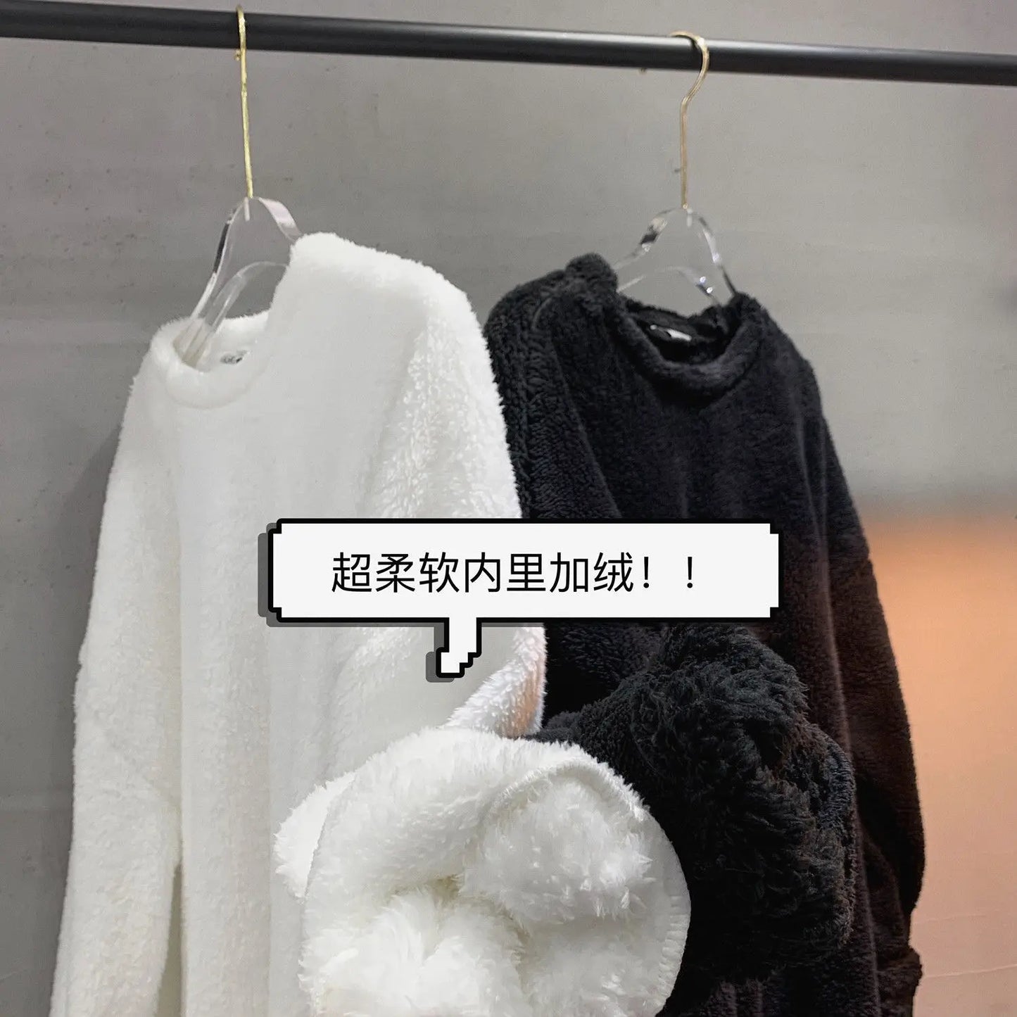 New Flannel Plush Youth Men Sweatshirt Autumn Winter Clothes v-shape Thicken Daily Warm Pullover jumper