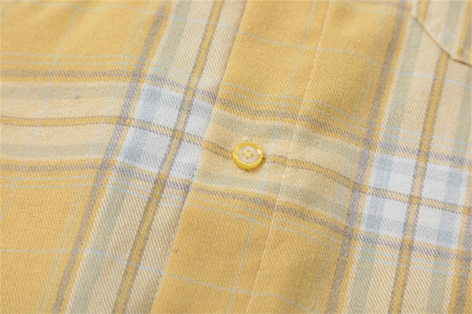 STIWAUP Women's Plaid Long Sleeve Blouse – Casual Turn-down Collar Top for Spring & Autumn