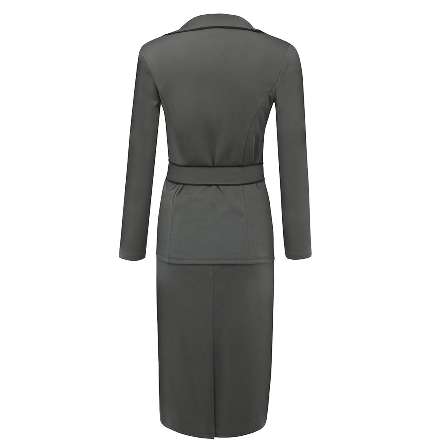 Women Suit Office Work Wear gray Dress Suit Women Suits Office Sets Skirt Long Sleeve Zipper Set Blazer Skirt Set костюм