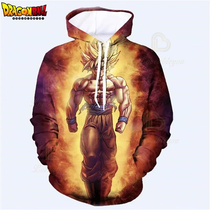 3 To 14 Years Boys and Girls Dragon Ball Kids Hoodie Super Saiyan 3D Print Jacket