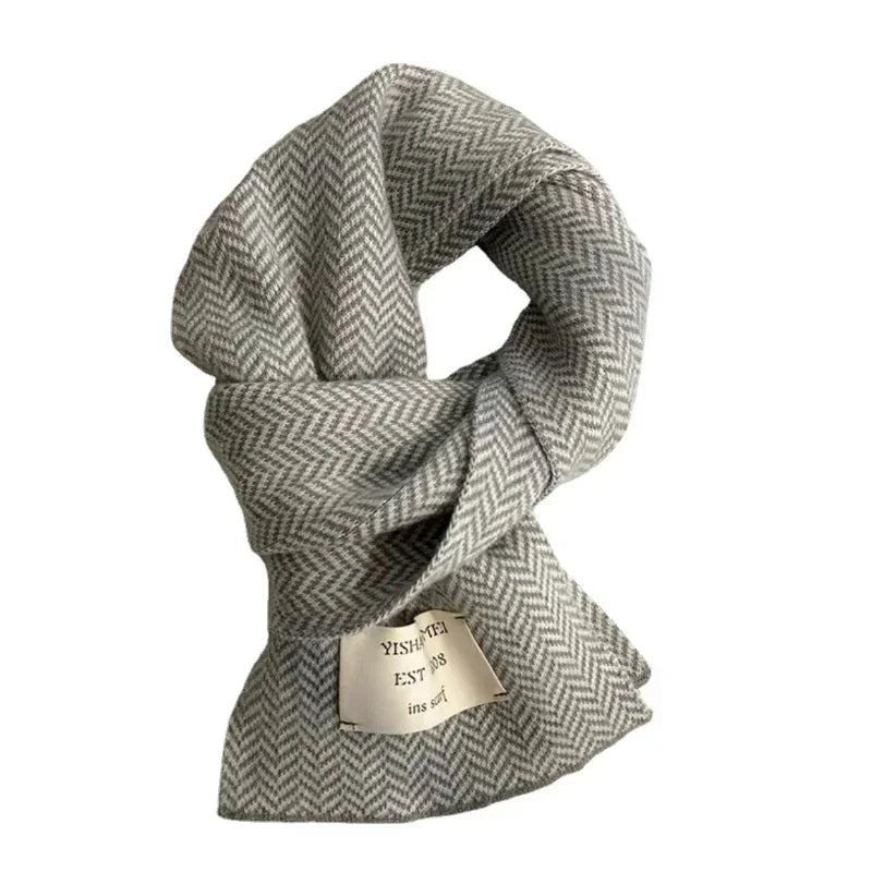 Women's Scarves High Quality Knitted  Vintage Stripe Patterns Winter Outdoors Warm utilising in Autumn and Winter Black