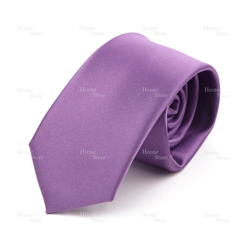 NoEnName_Null Solid Polyester Neck Tie for Men