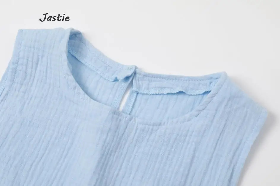 JASTIE Women's Casual A-Line Sleeveless Jersey Dress – Mid-Calf Length, Spring/Summer Style