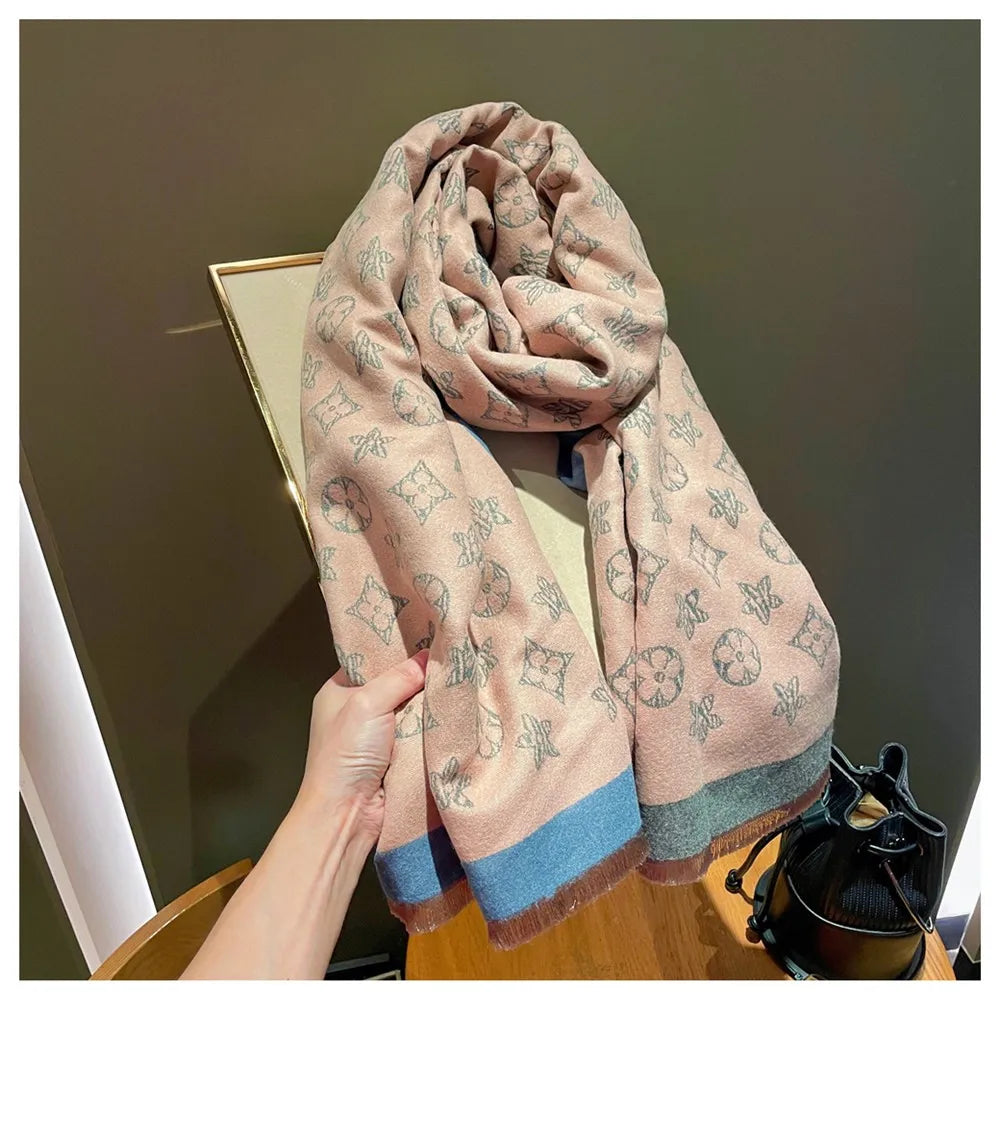 Big-name scarf women's new winter 2024 thick warm cashmere-like scarf with high sense and multi-functional shawl dual-purpose