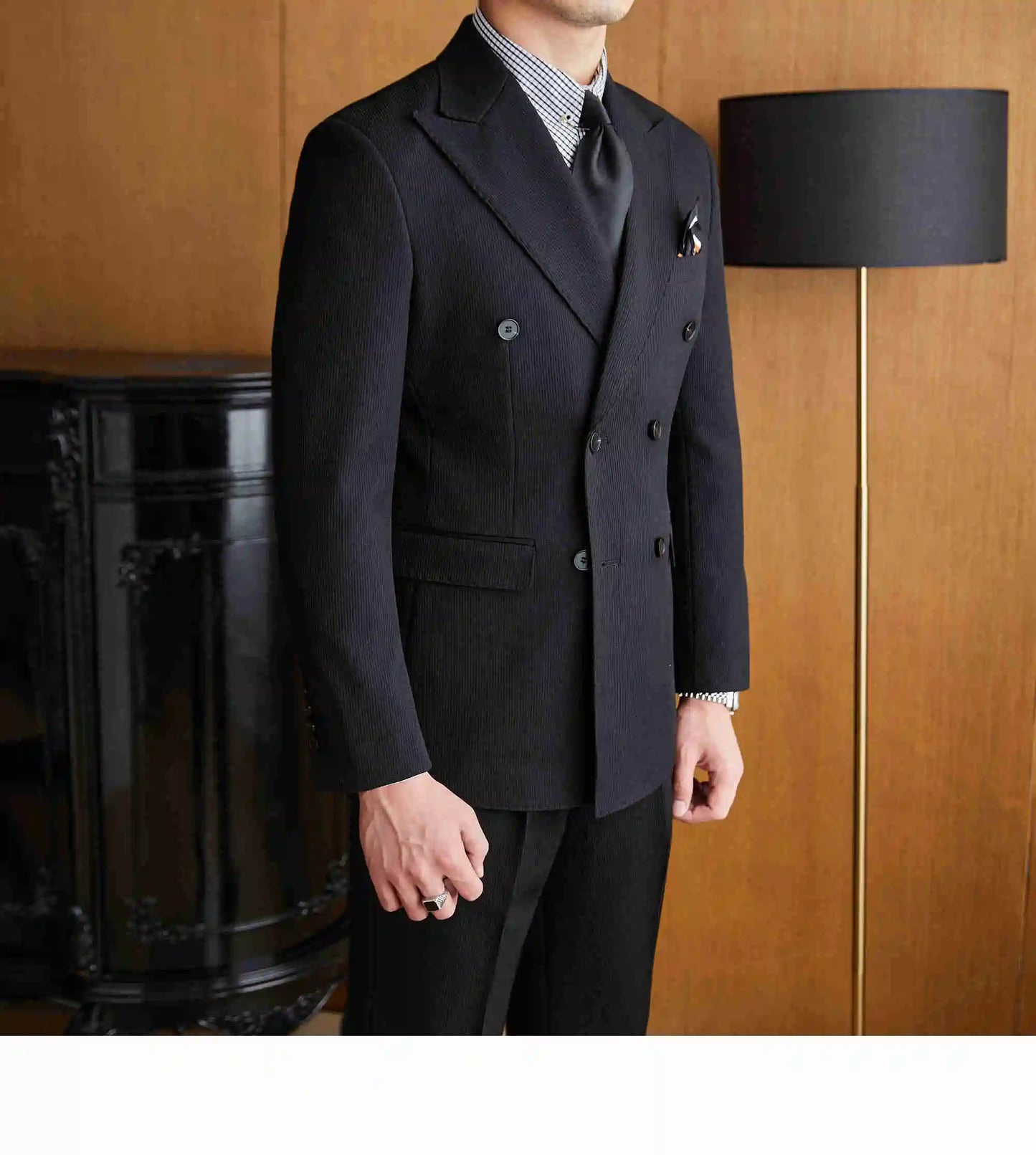 High Quality Double Breasted Suit 2 Pieces designed for Wedding, as well as for Business Formal Casual  Office.