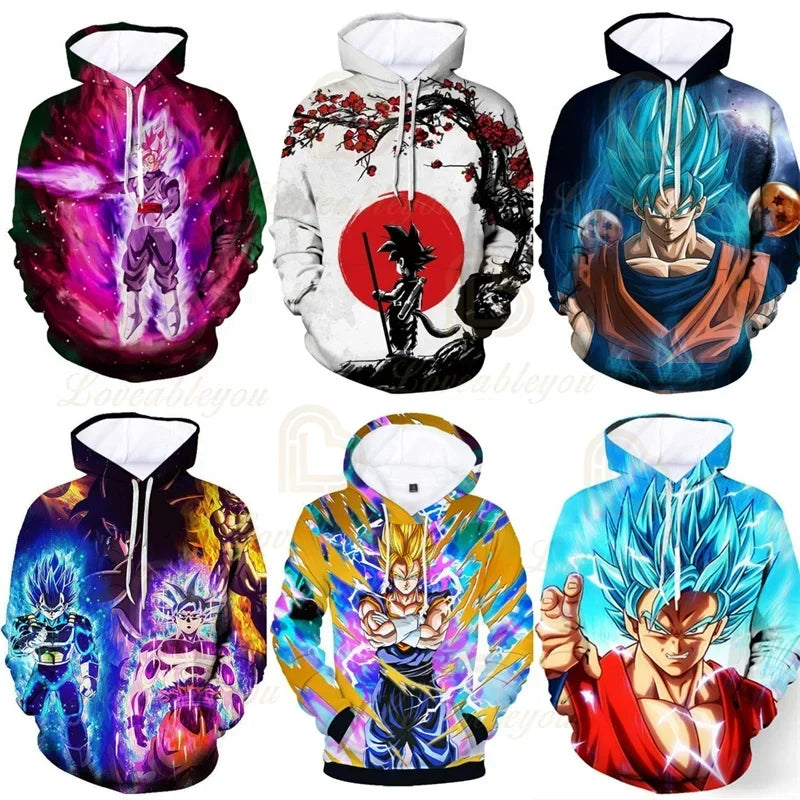 3 To 14 Years Boys and Girls Dragon Ball Kids Hoodie Super Saiyan 3D Print Jacket