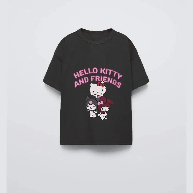 Disney Girls' Cartoon Knit Tee – Casual Summer Top for Ages 7–13