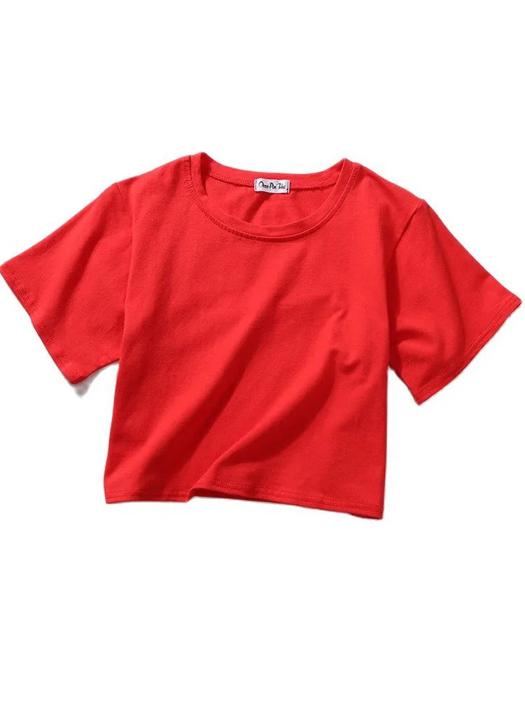 Dozw Women's Casual Loose-Fit Knit Tee – Summer Short Sleeve O-Neck Top for Middle Age