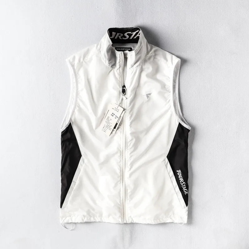 Men's Summer Thin Sport Qui Dry Vest Outdoor Casual Breathable Sun Protection f Sve Open Cardigan Tank Top